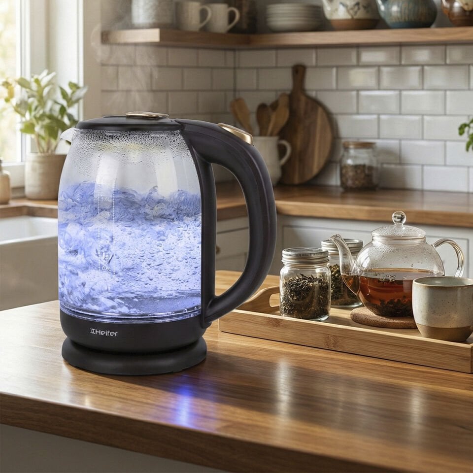 Cam Kettle - 2200 W Mavi Işıklı Su Isıtıcı