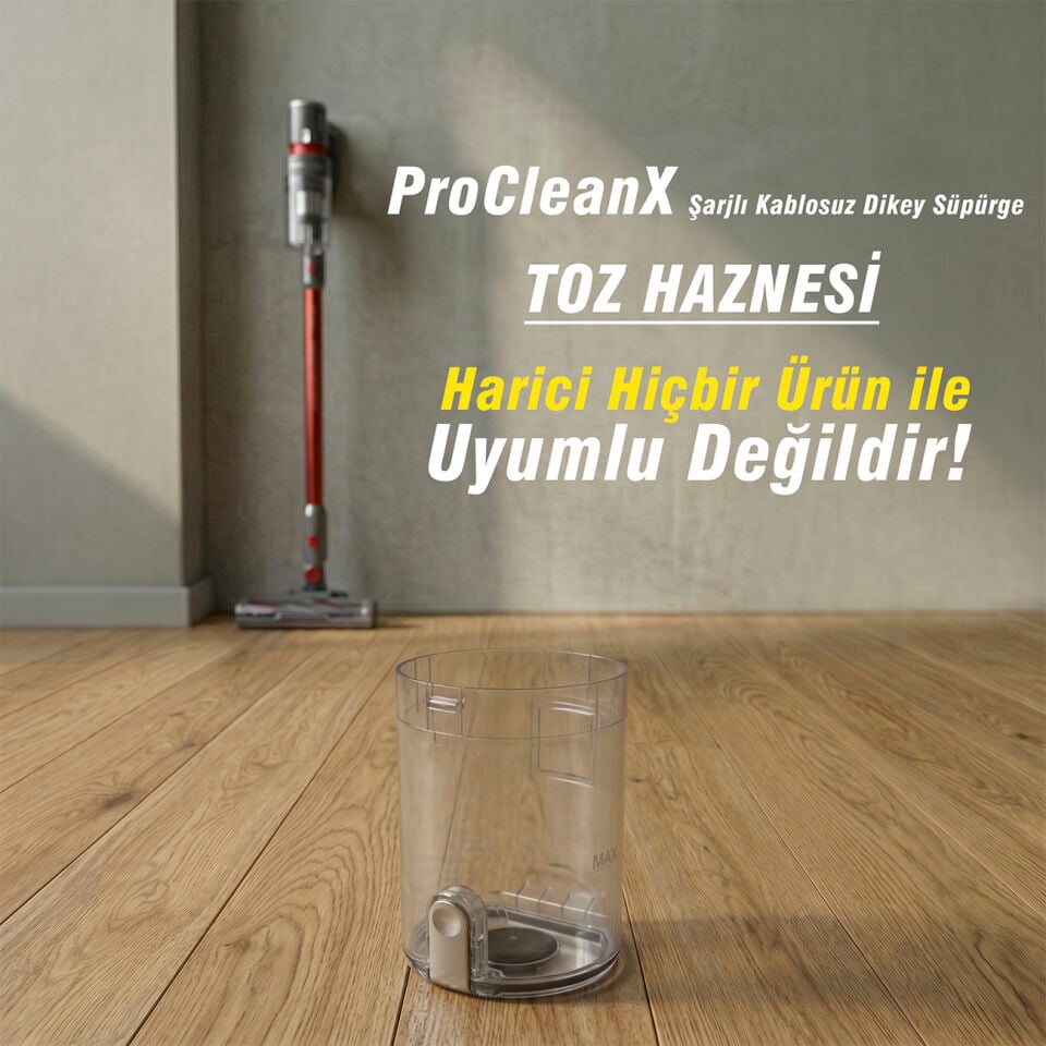 ProcleanX Şarjlı Kablosuz Dikey Süpürge - Toz Haznesi