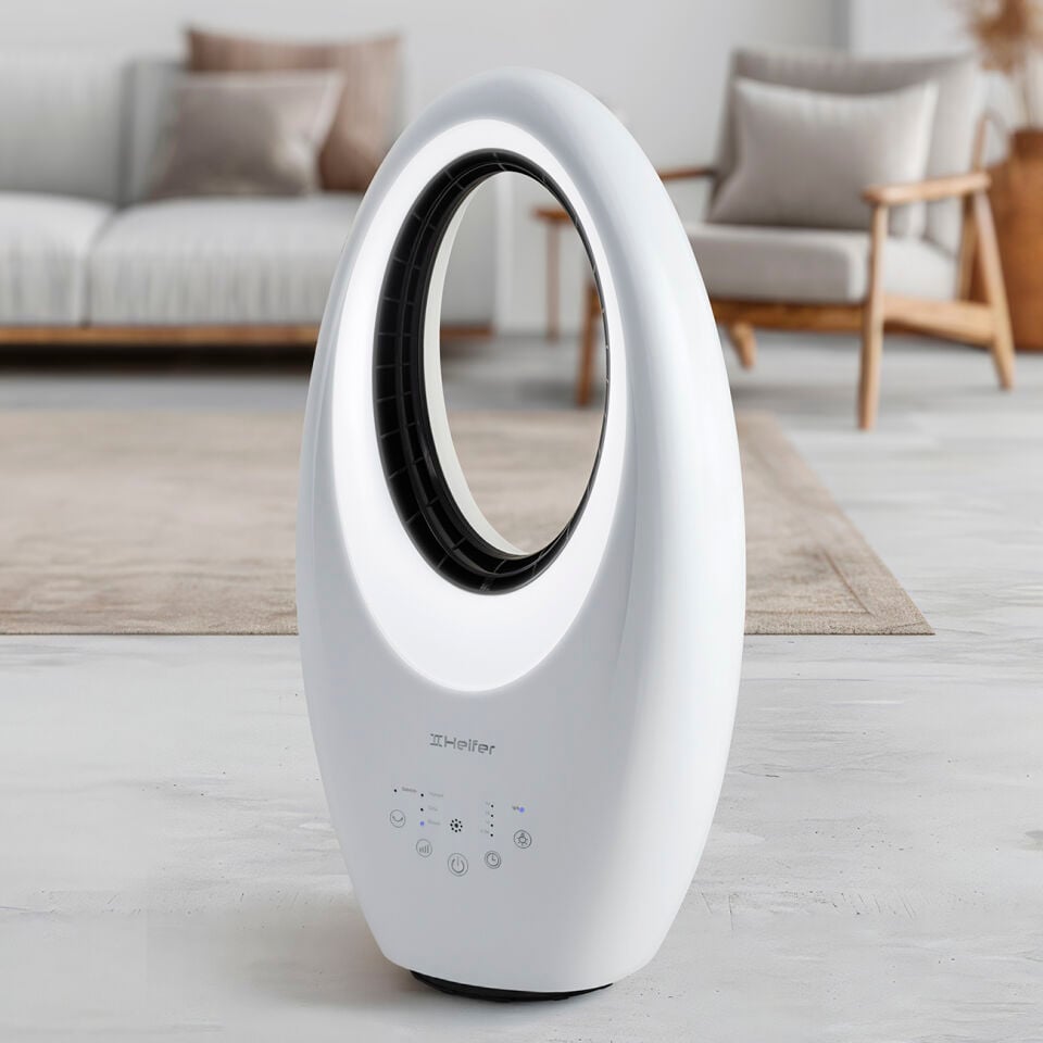 Heifer Kanatsız Fan - Işıklı Sessiz Modern Vantilatör