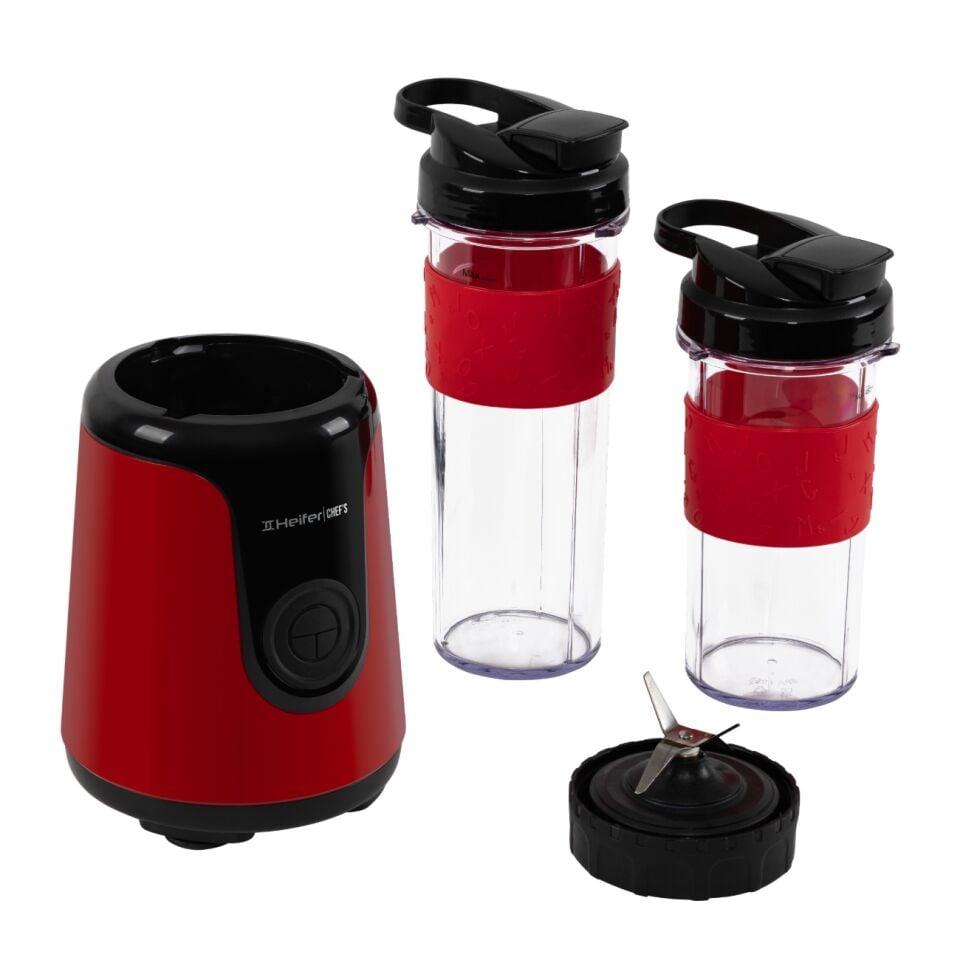 Chef's SmoothMix Personal Blender-550W, 600 ml + 400 ml Taşınabilir Şişeli, Buz Kırıcı Paslanmaz Çelik Bıçaklı